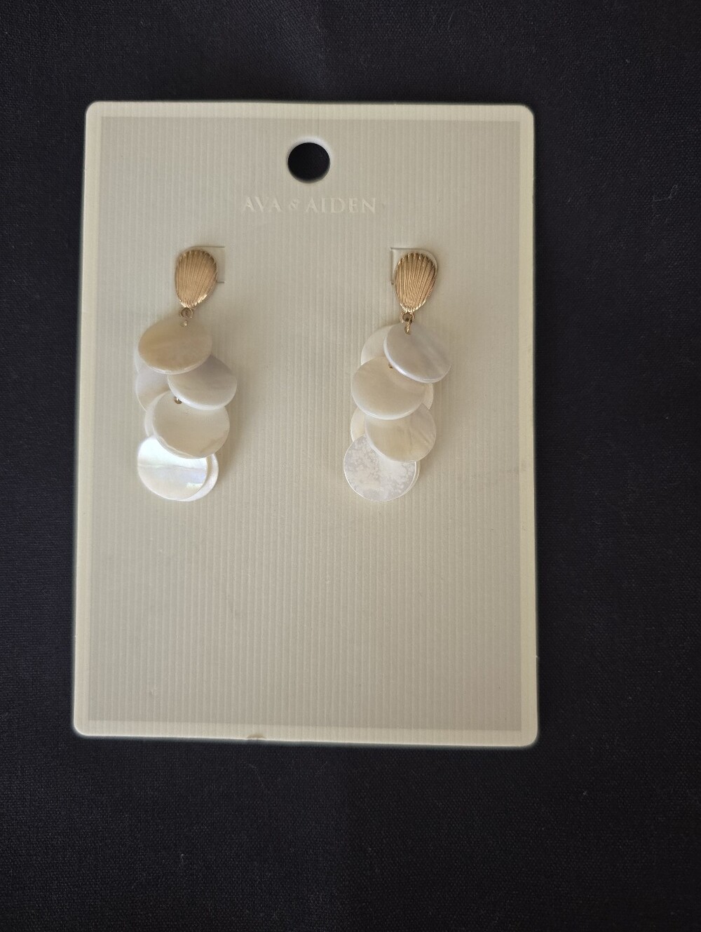 Ava & Aiden Gold-Tone Ivory Shell Cascade Earrings